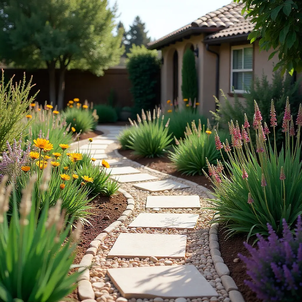 Drought-tolerant garden design with gravel and resilient plants